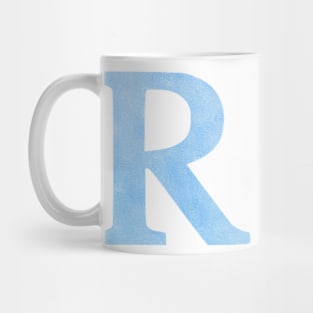 The Letter R Blue Metallic Mug